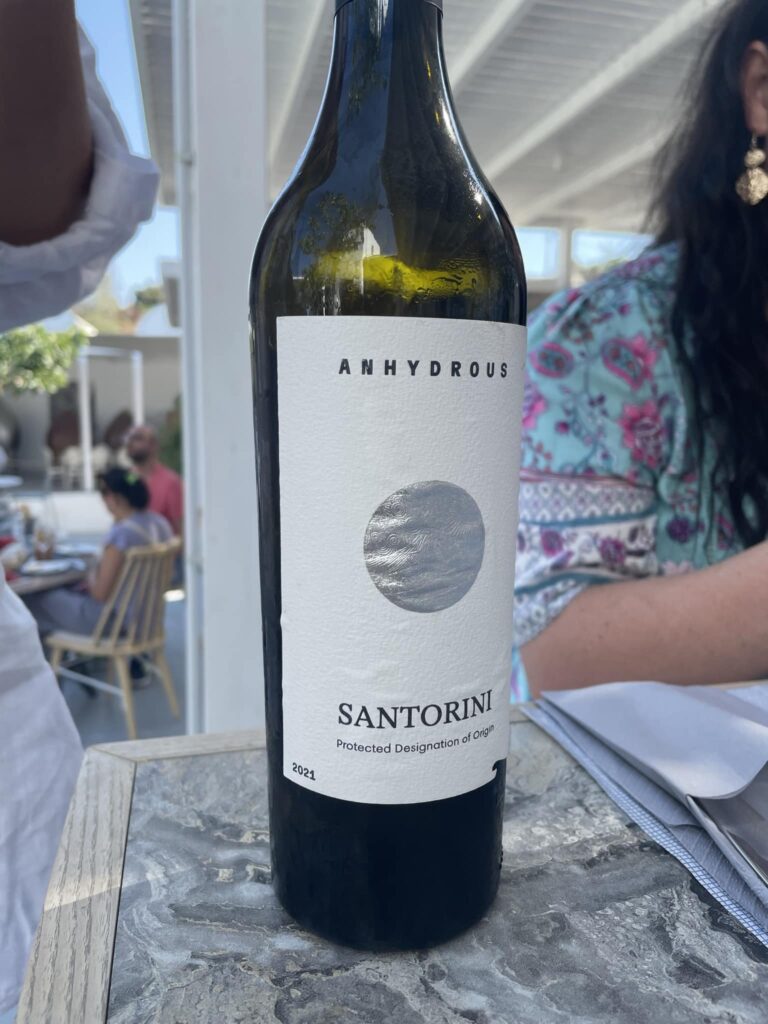 Winery Anhydrous Santorini wine tasting