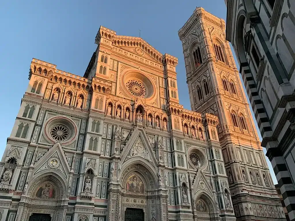 Amazing Florence architecture lit by the evening sunlight