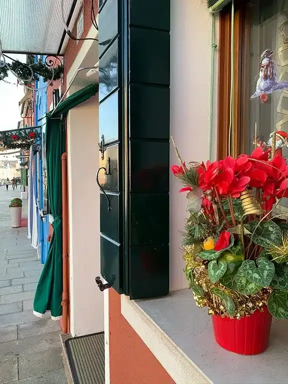 Decorated streets for Christmas in Burano