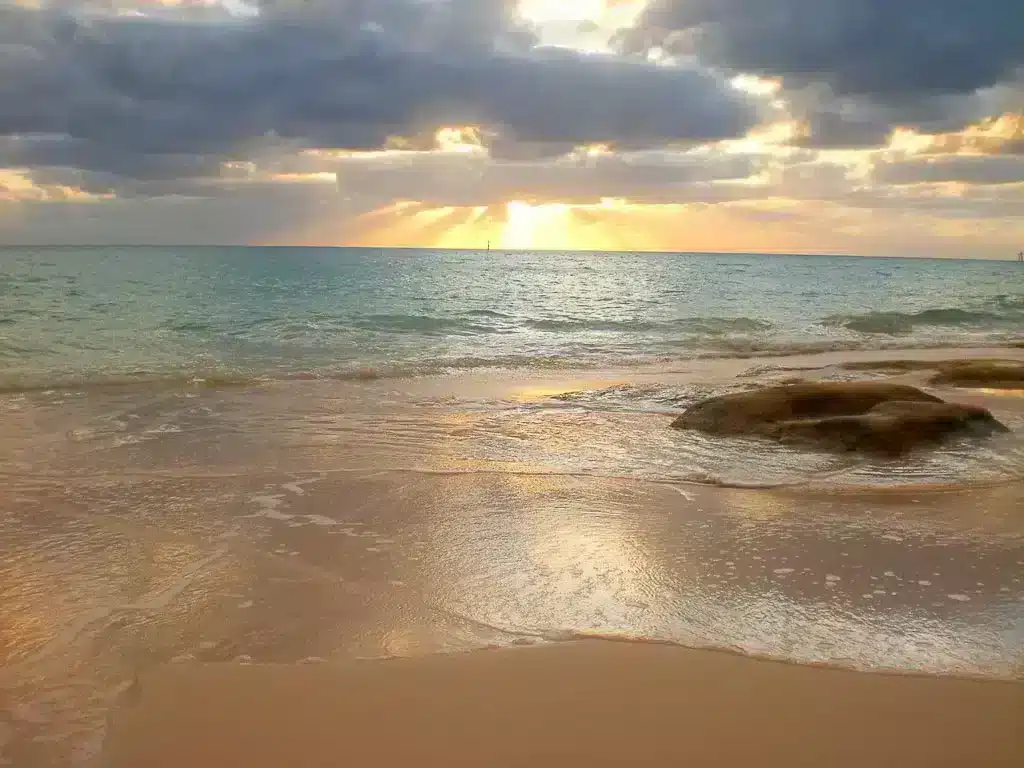 Beach sunset in the Caribbean 