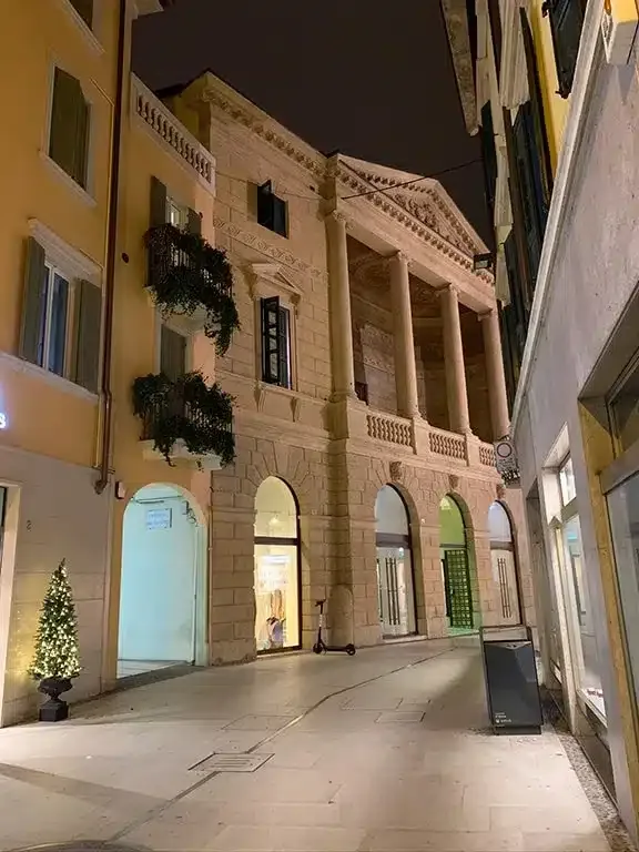 Beautifully lit streets in Verona at night