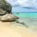 Curacao amazing blue water on white sandy beach of Kleine Knip