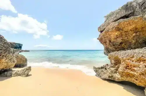 Beautiful secluded hidden beach in Curacao