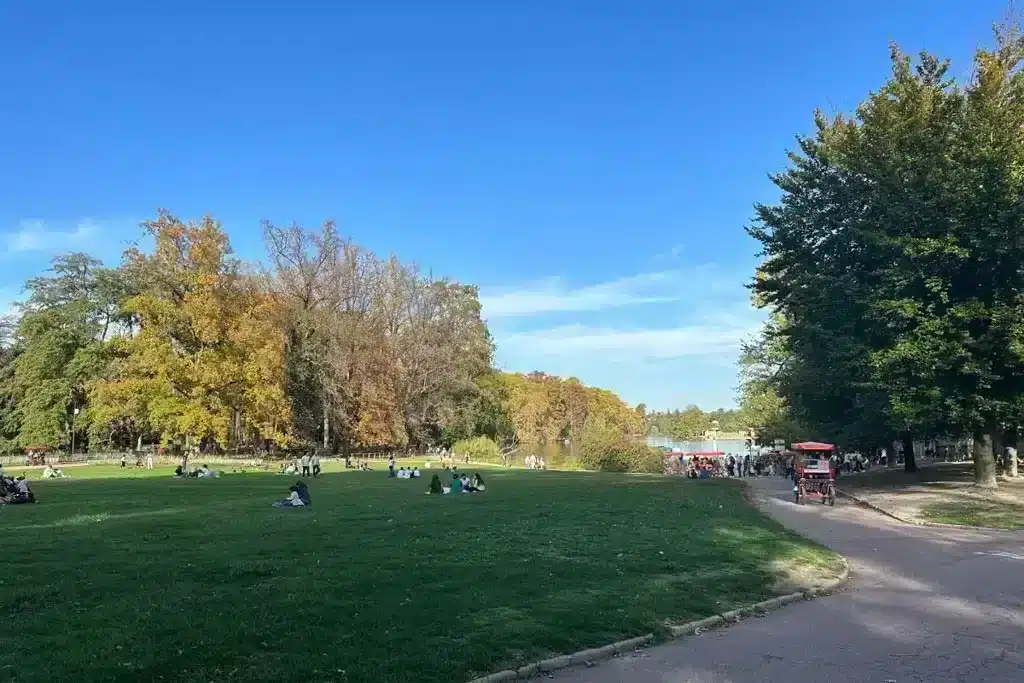 Park in Lyon France in spring
