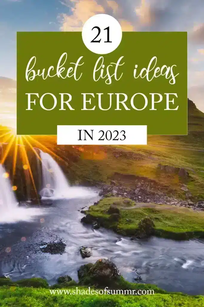 21 bucket list ideas for europe in 2023 pin with iceland picture
