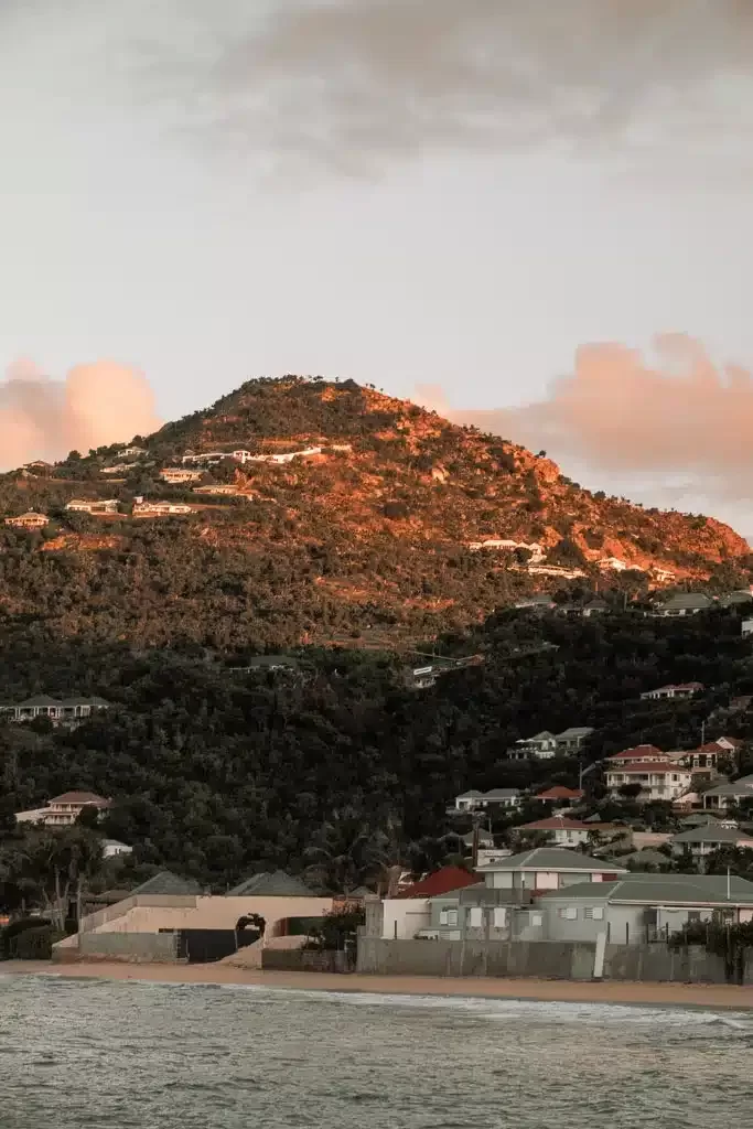 sunset view of hill