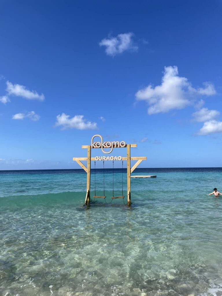 Famous Kokomo swings in the water in Curacao