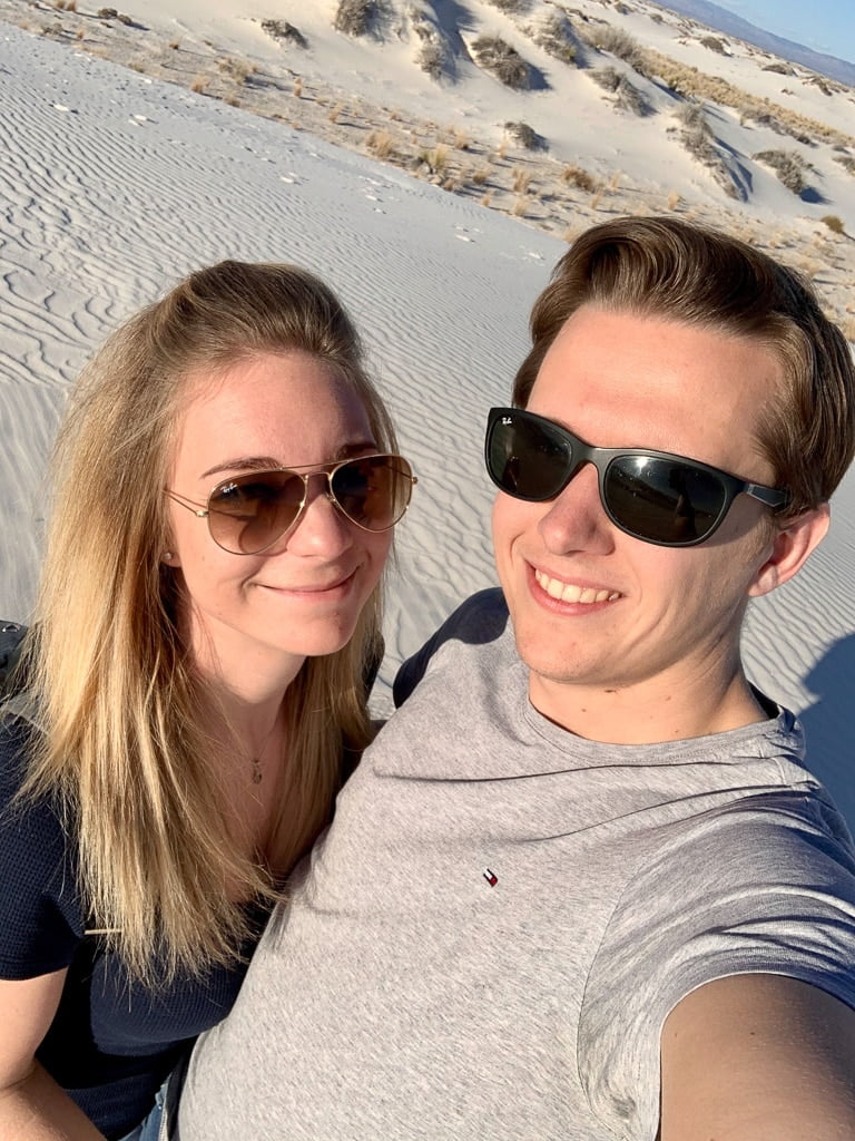 the author and his wife taking a selfie