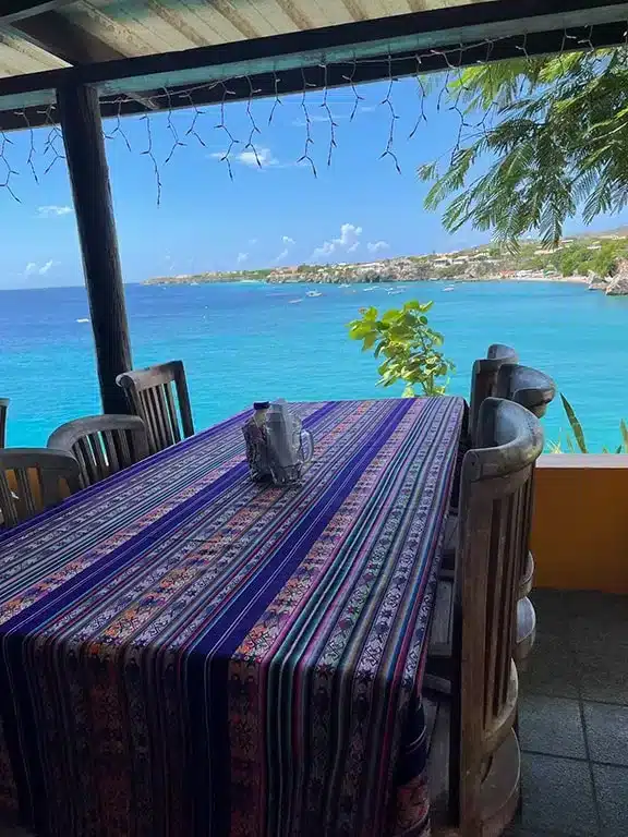 view over the ocean from the famous playa forti restaurant 