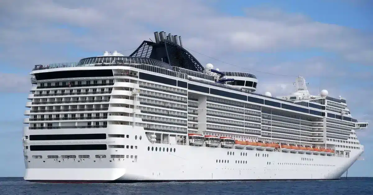 big cruise ship msc fantasia anchored