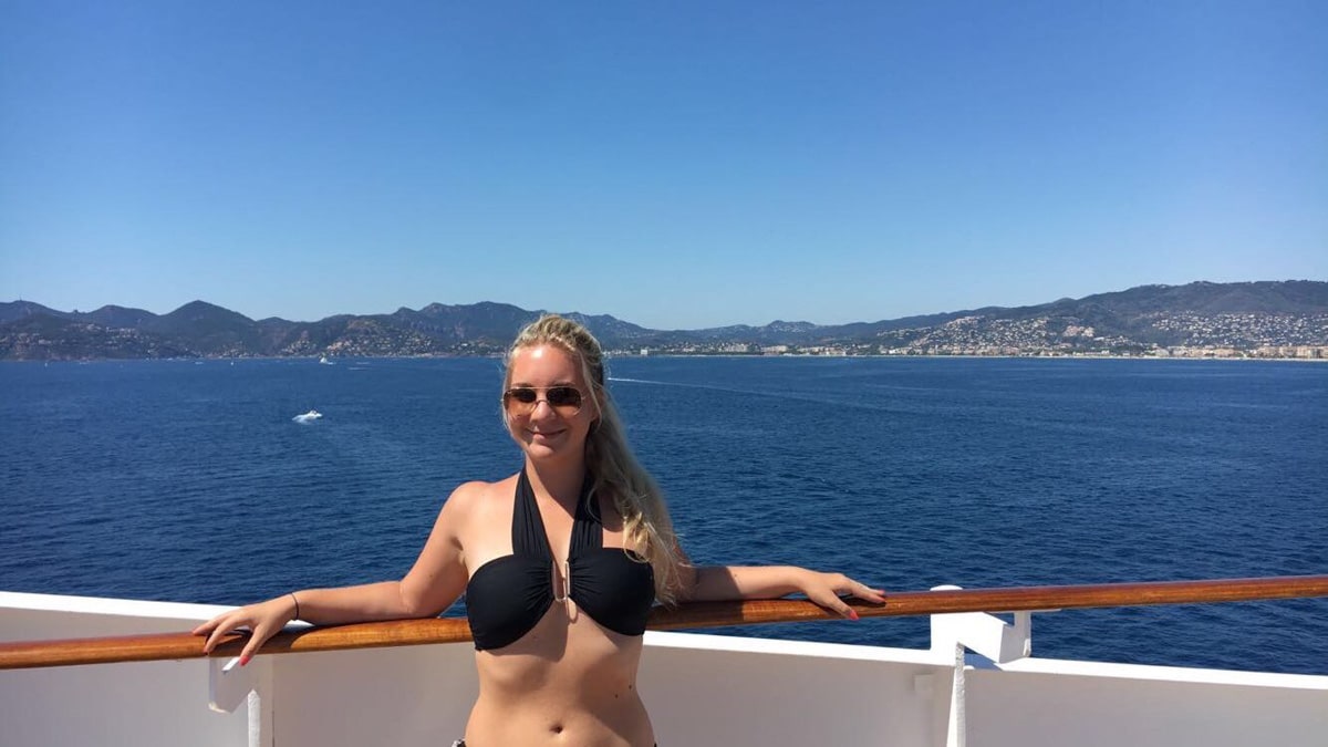 the author on board of a cruise ship in the mediterranean 