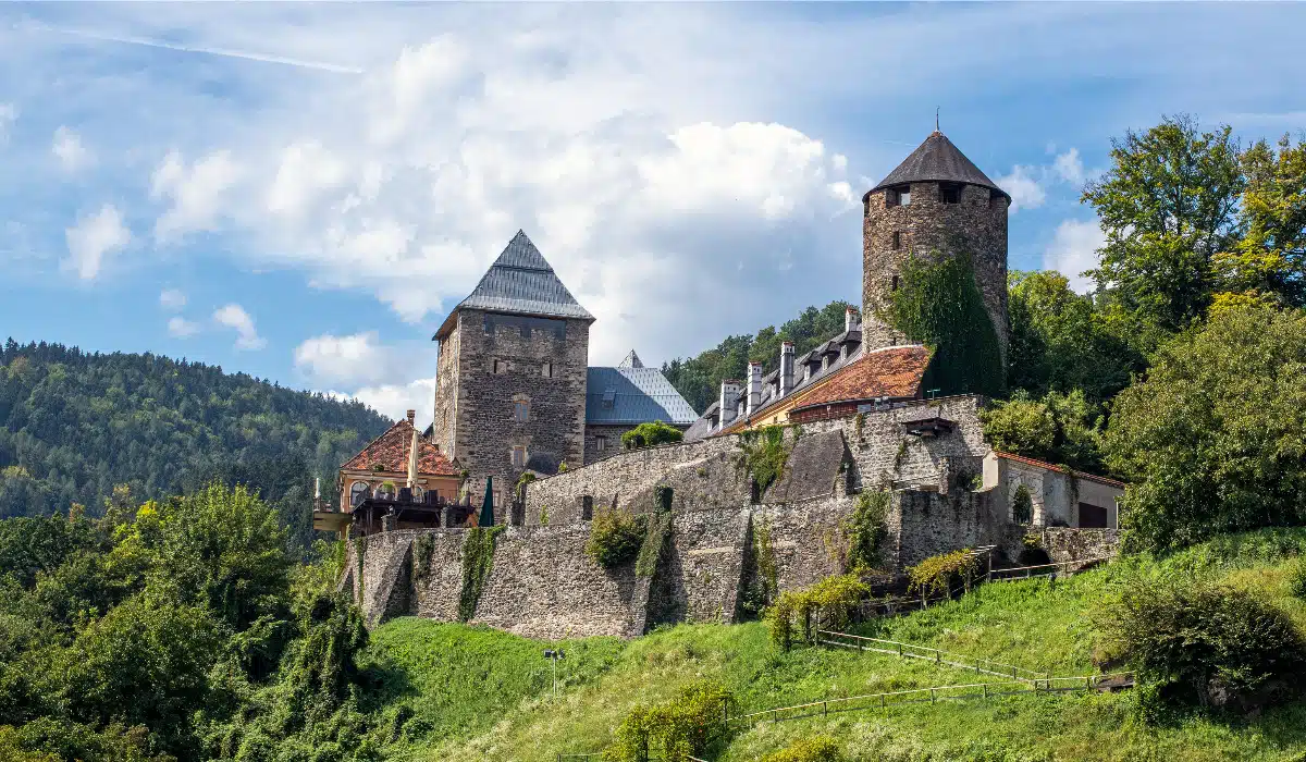Deutschlandsberg Castle big medieval fortress on a hill 