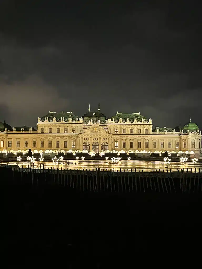 belvedere castle in vienna at christmas
