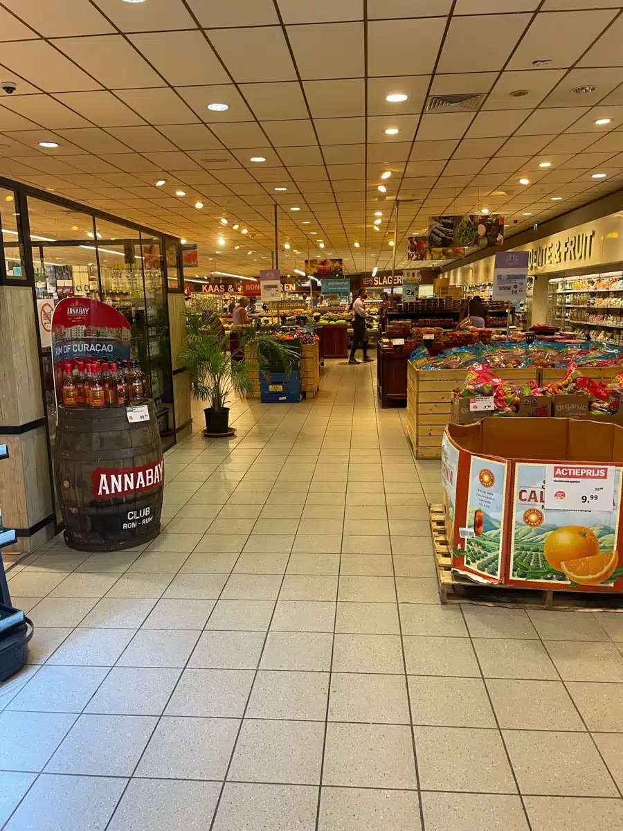 albert heijn grocery store aisle in curacao