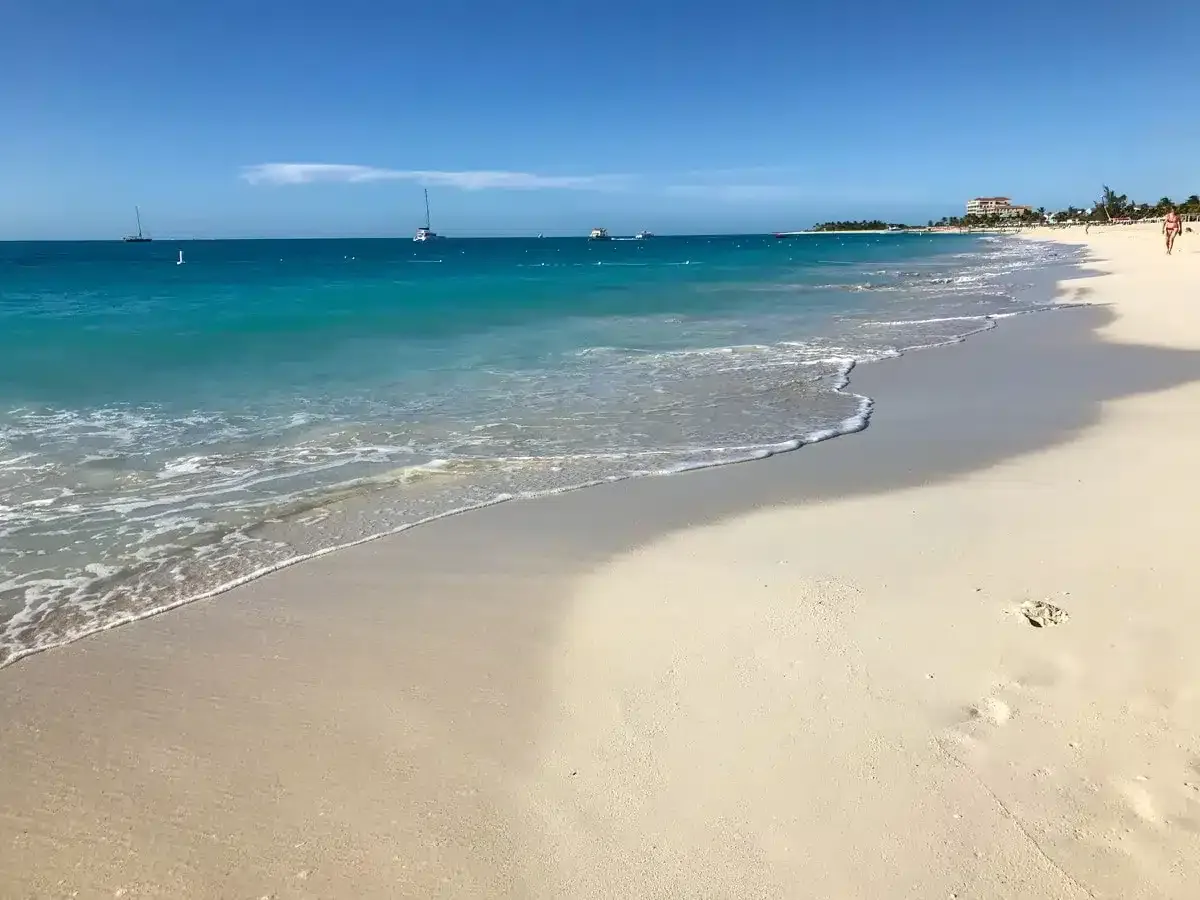 beach in turks and caicos with beautiful white sand caribbean in december 