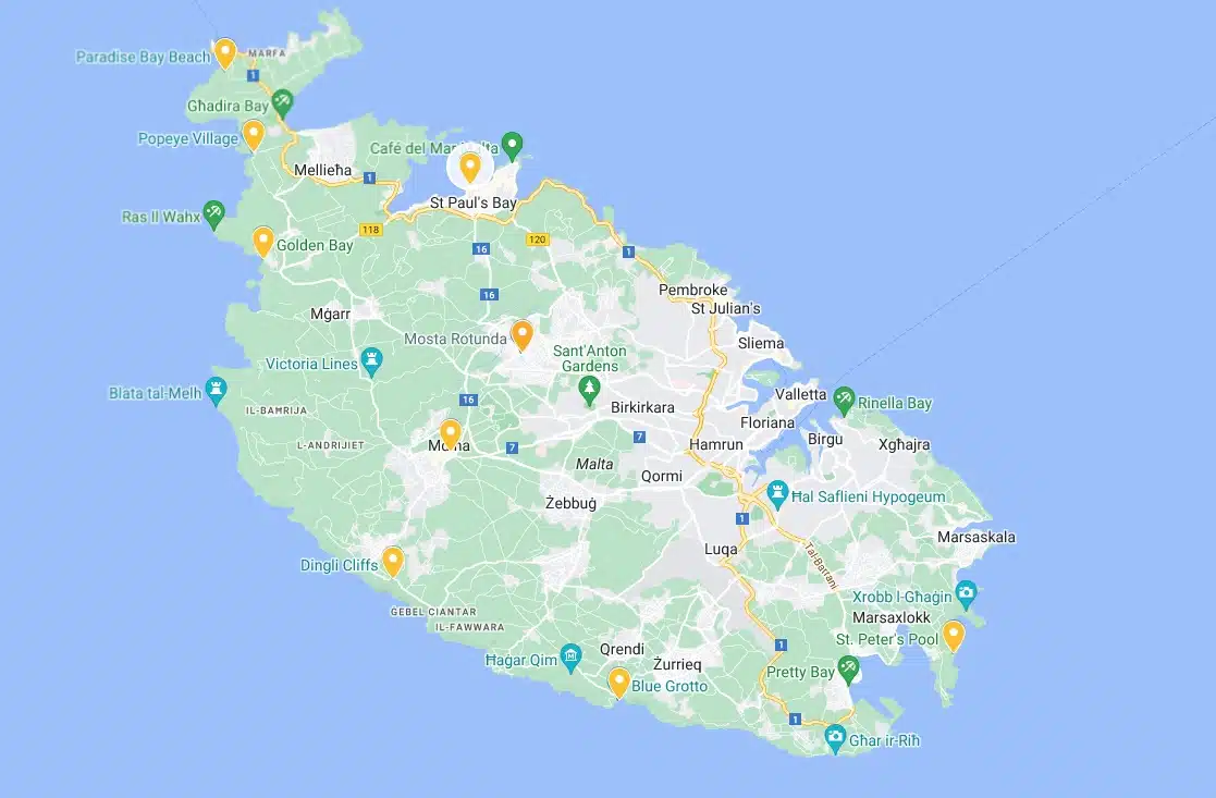 Malta Interactive Road Trip Map