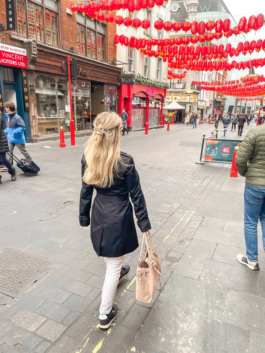 the author walking in chinatown in london