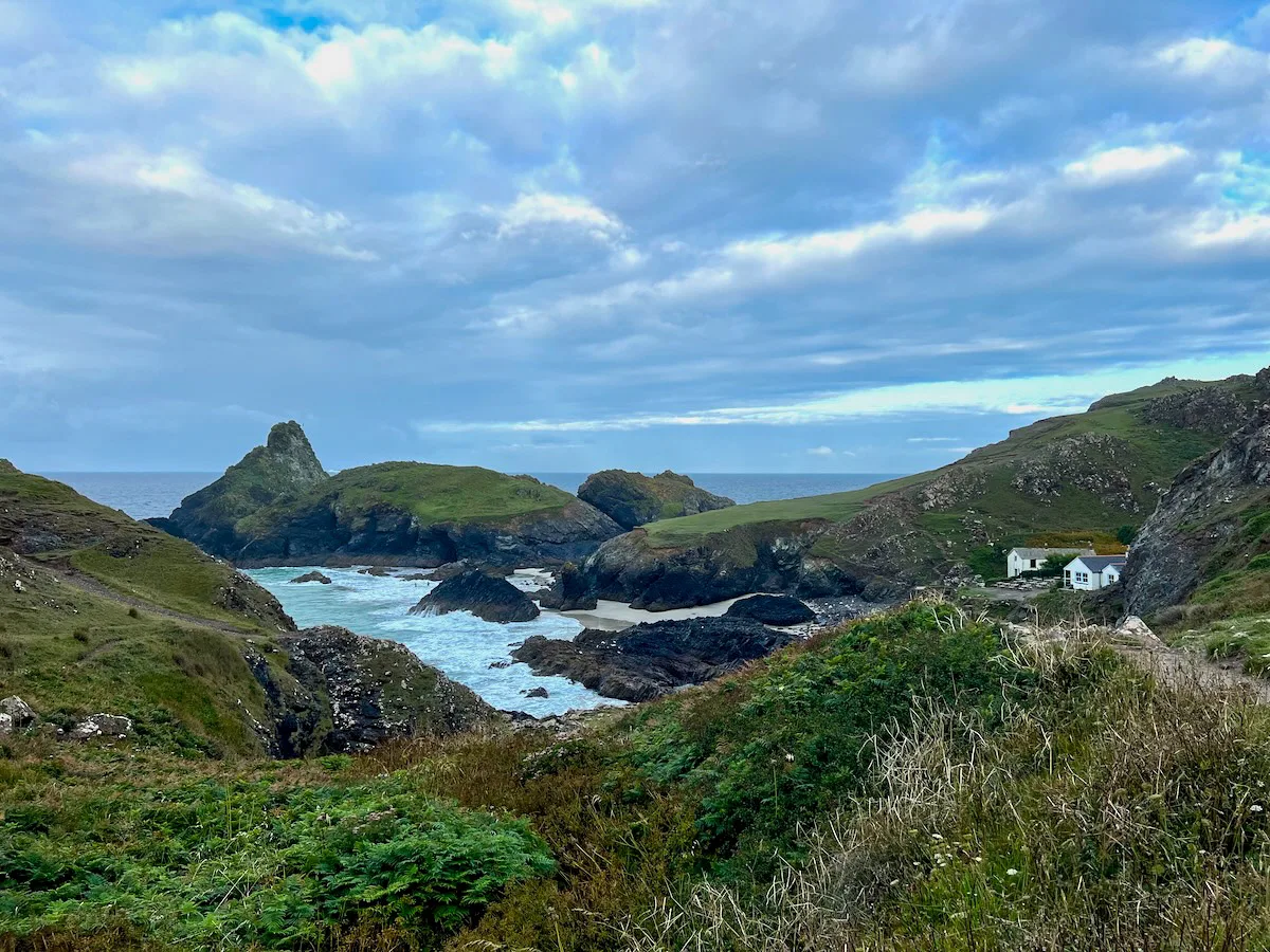 amazing view of the kynance cove from the road on the cornwall road trip