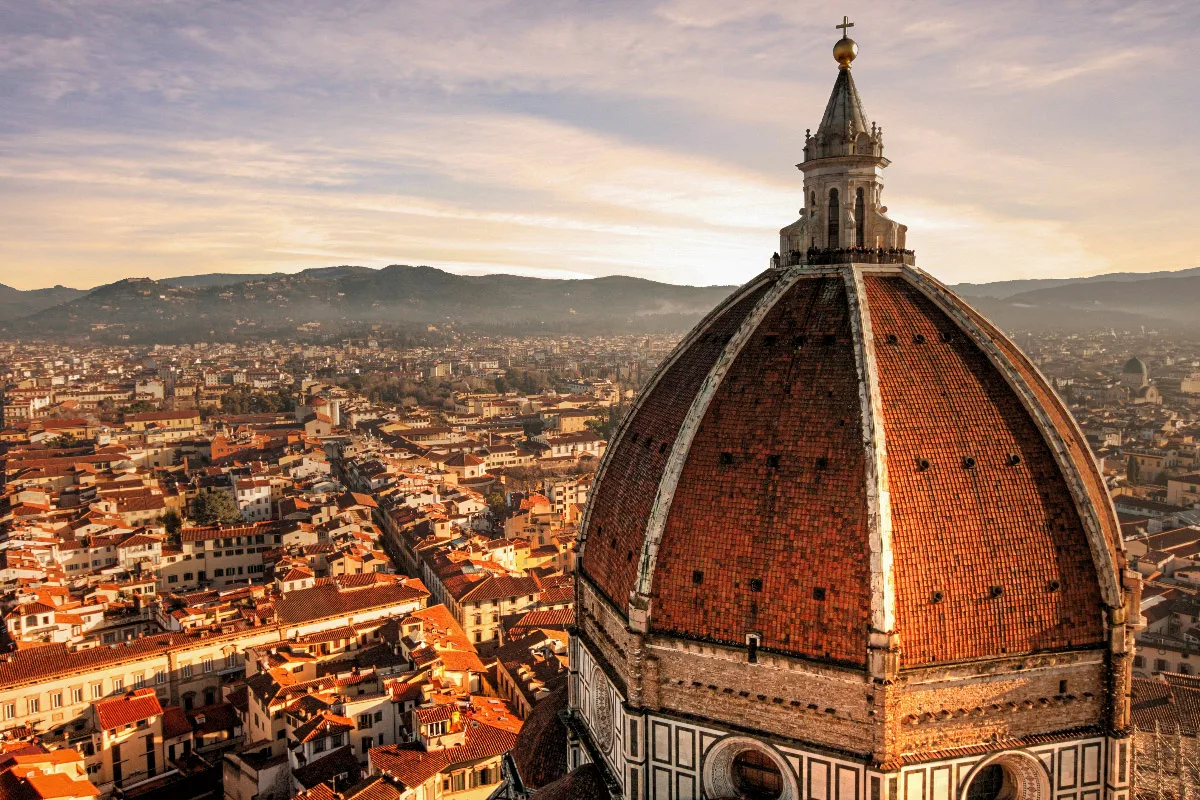 stunning view from the duomo of florence over the city