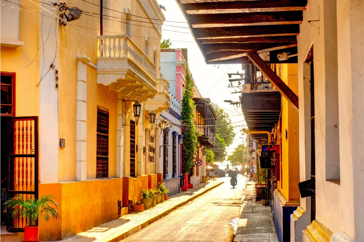 old town of santa marta filled with colorful houses