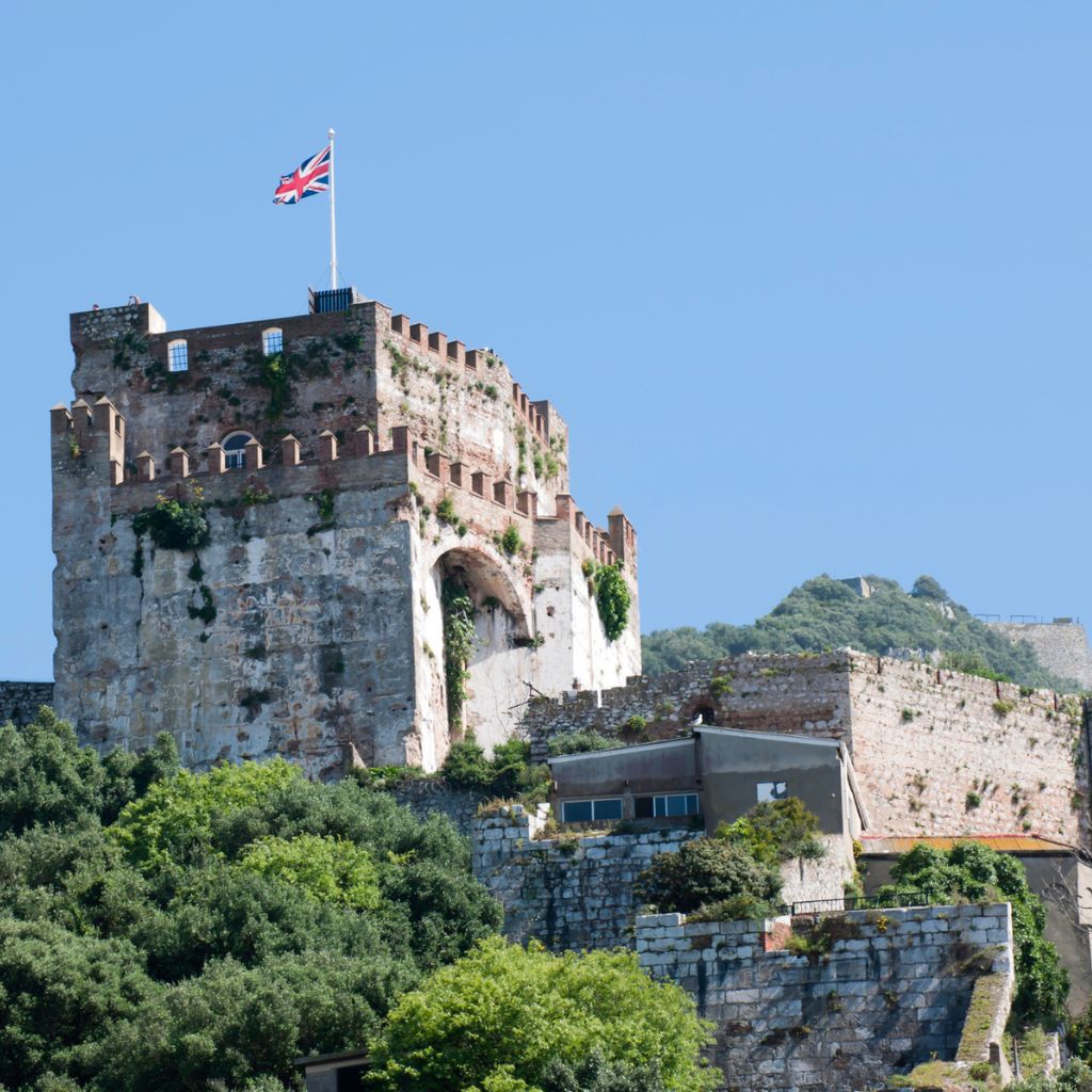 moorish castle in gibraltar overlooking the ocean