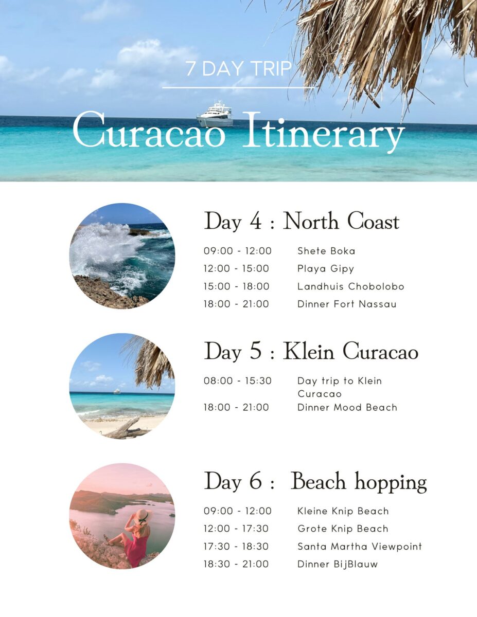 one week curacao itinerary to download