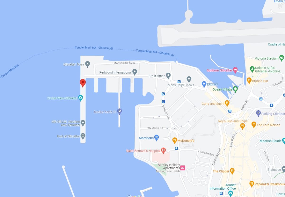 Map Of Gibraltar Cruise Terminal