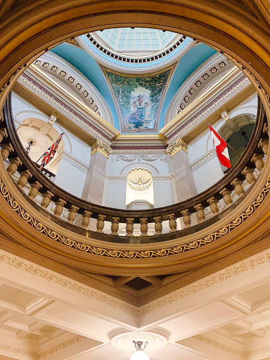 stunning ceiling of the capitol building in victoria bc