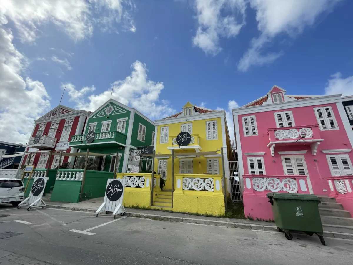 cute colorful houses in the pietermaai district of curacao, one of the best things to do in curacao is taking pictures of these houses