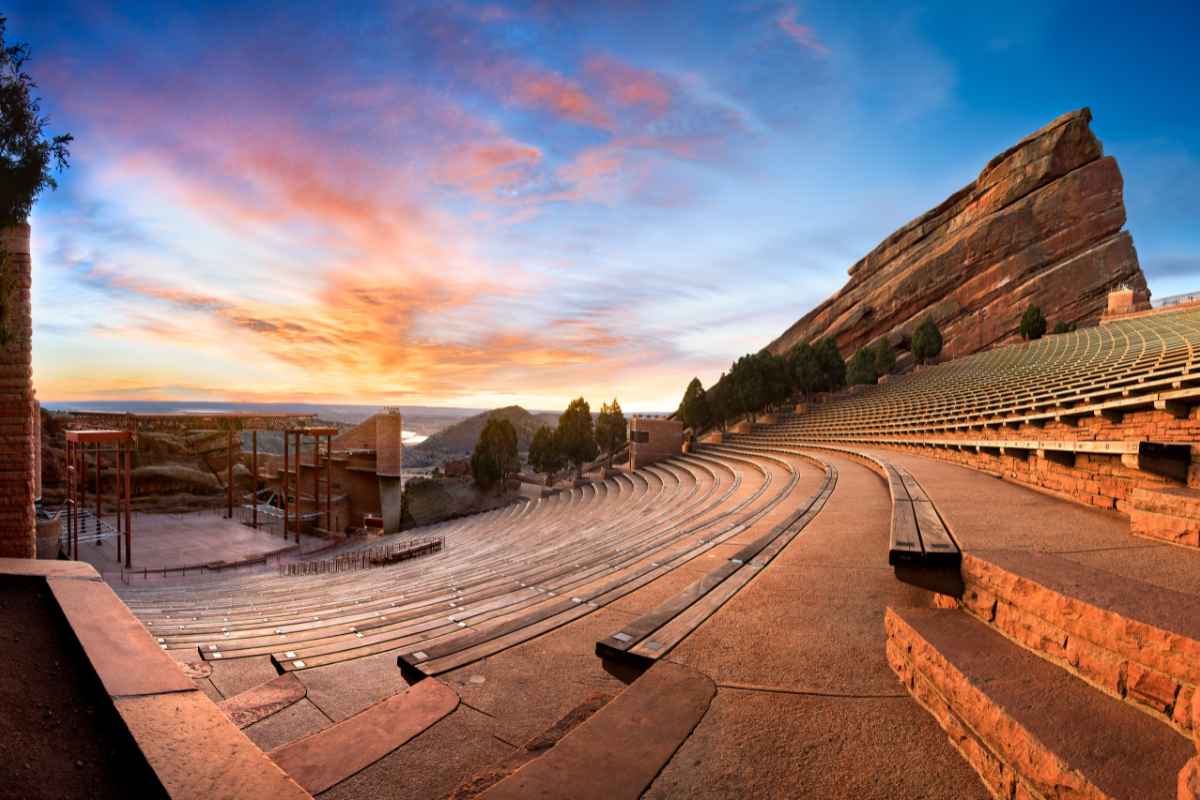 amazing shot of the red rocks amphitheater in the usa