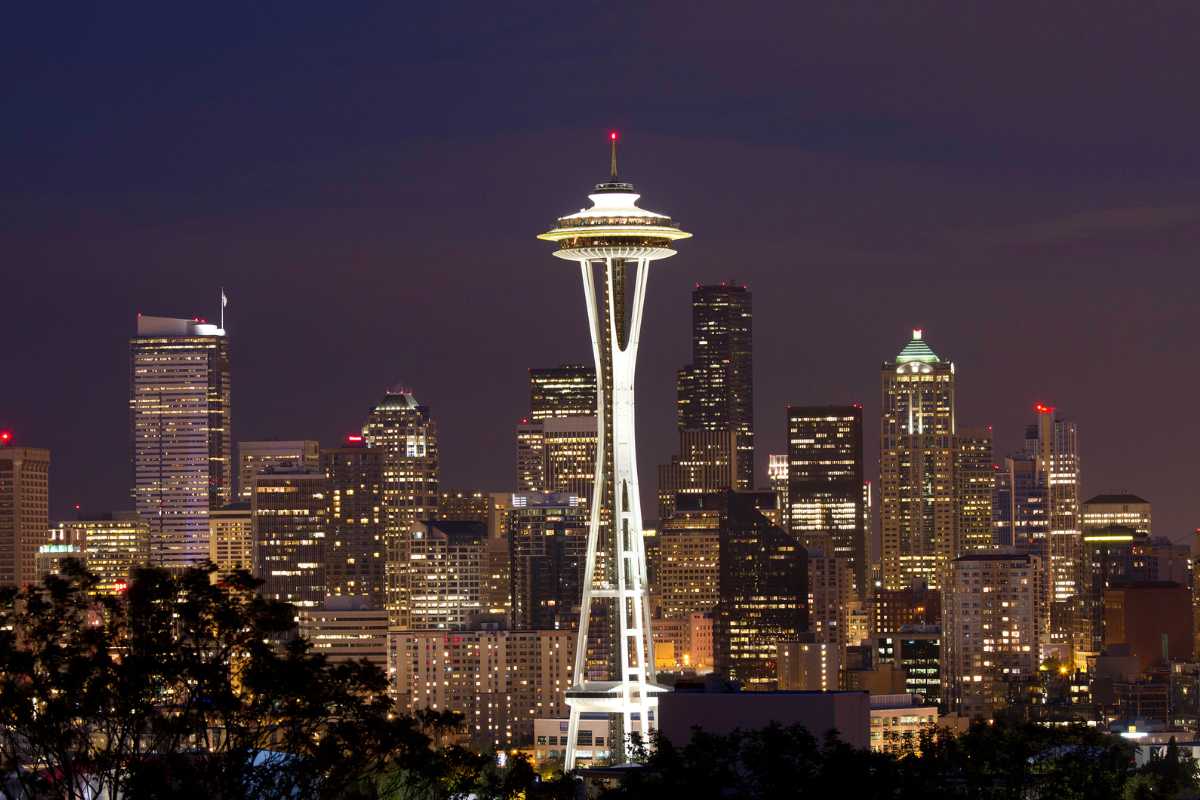 seattle skyline and space needle picture front and center