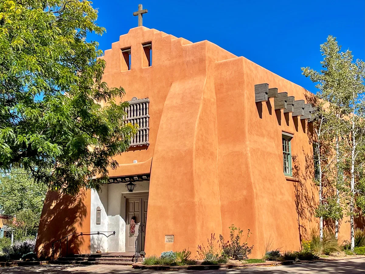 cute adobe style house in orange in santa fe new mexico bucket list destination in america