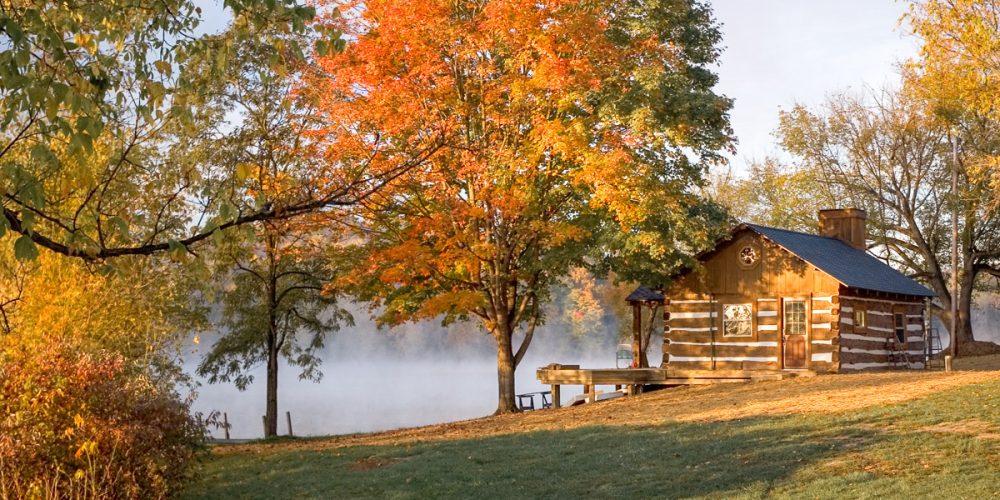 cozy cabin on a lake