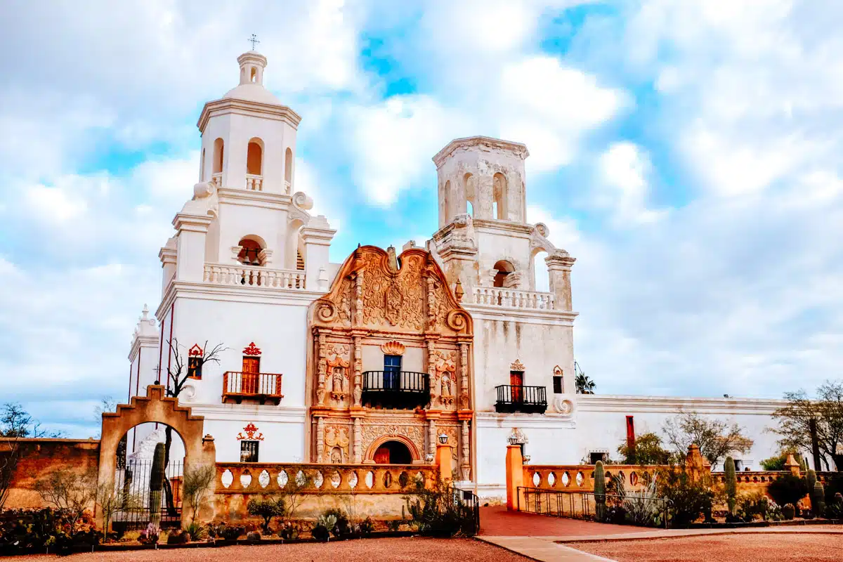 San Xavier mission in Tucson Arizona Spanish religion building architecture