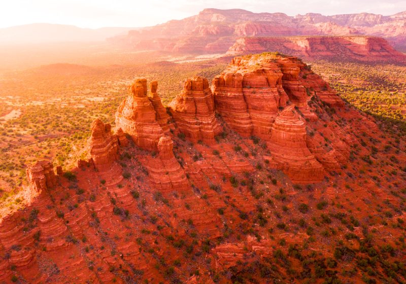 stunning drone shot of sedona