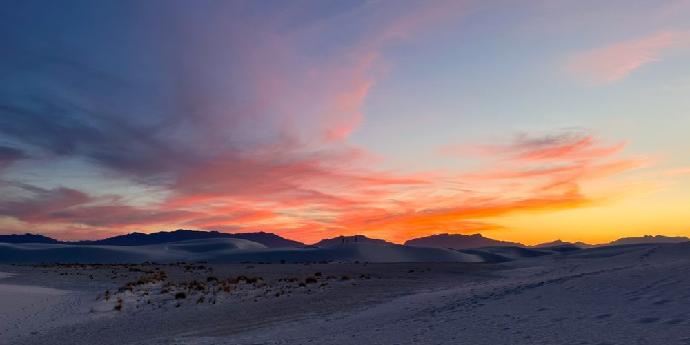 sunset at white sands