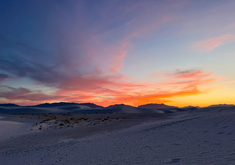 sunset at white sands