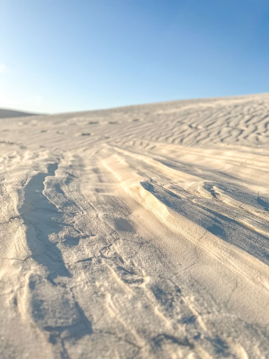 stunning sand dunes at the alkali flat in the white sands