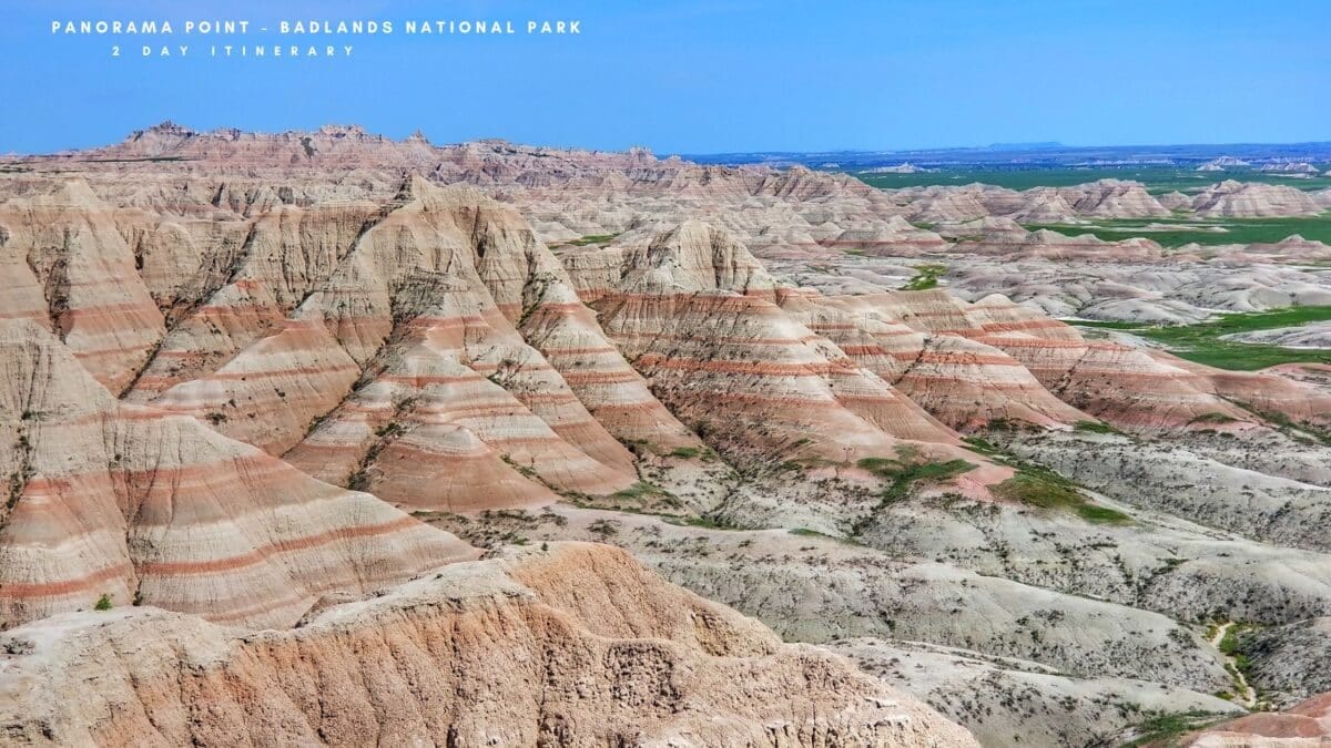 beautiful panorama point postcard of the badlands national park