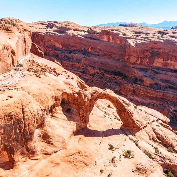 stunning corona arch drone shot
