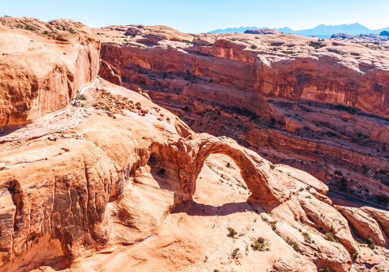 stunning corona arch drone shot